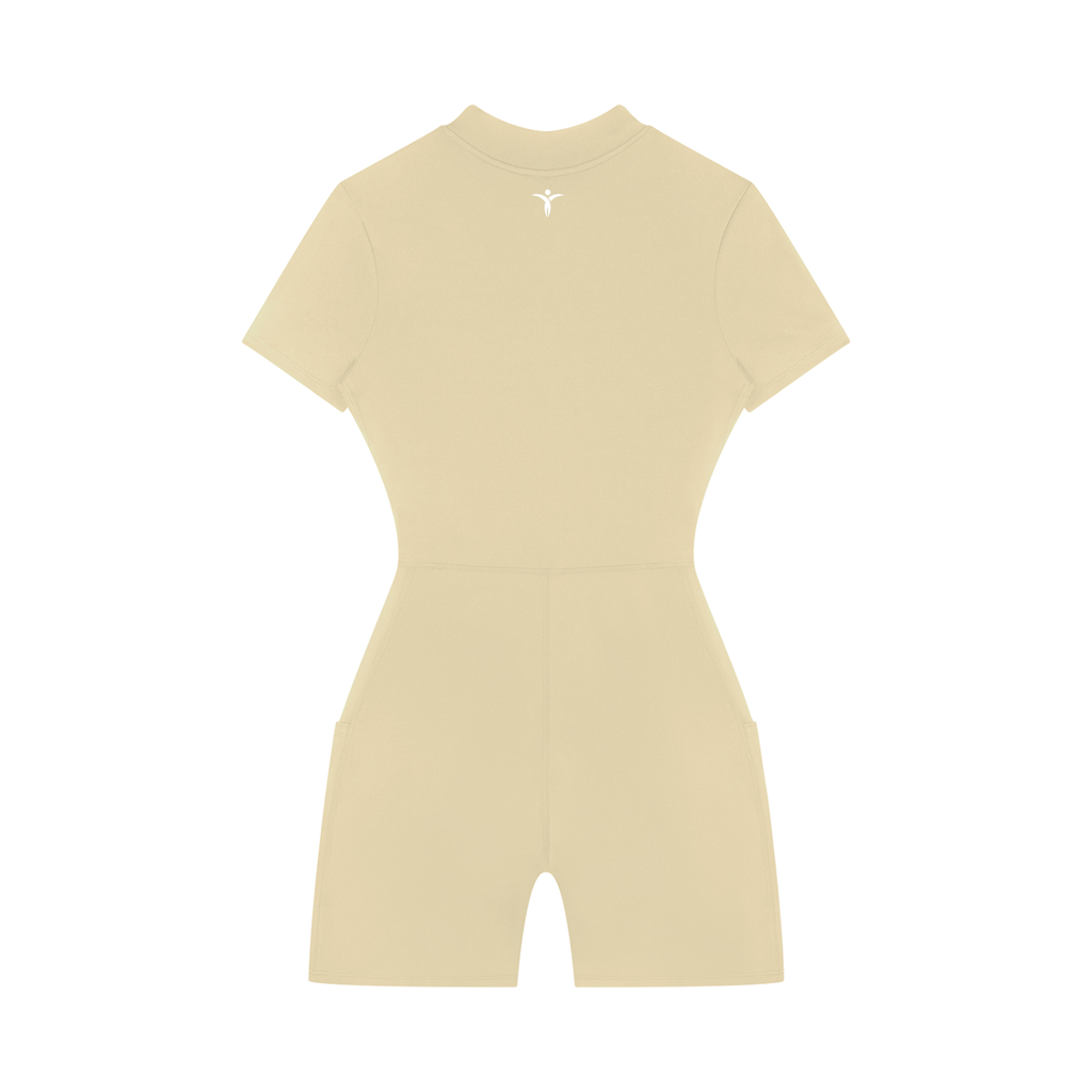 Women's Quarter-Zip Short Sleeve Romper