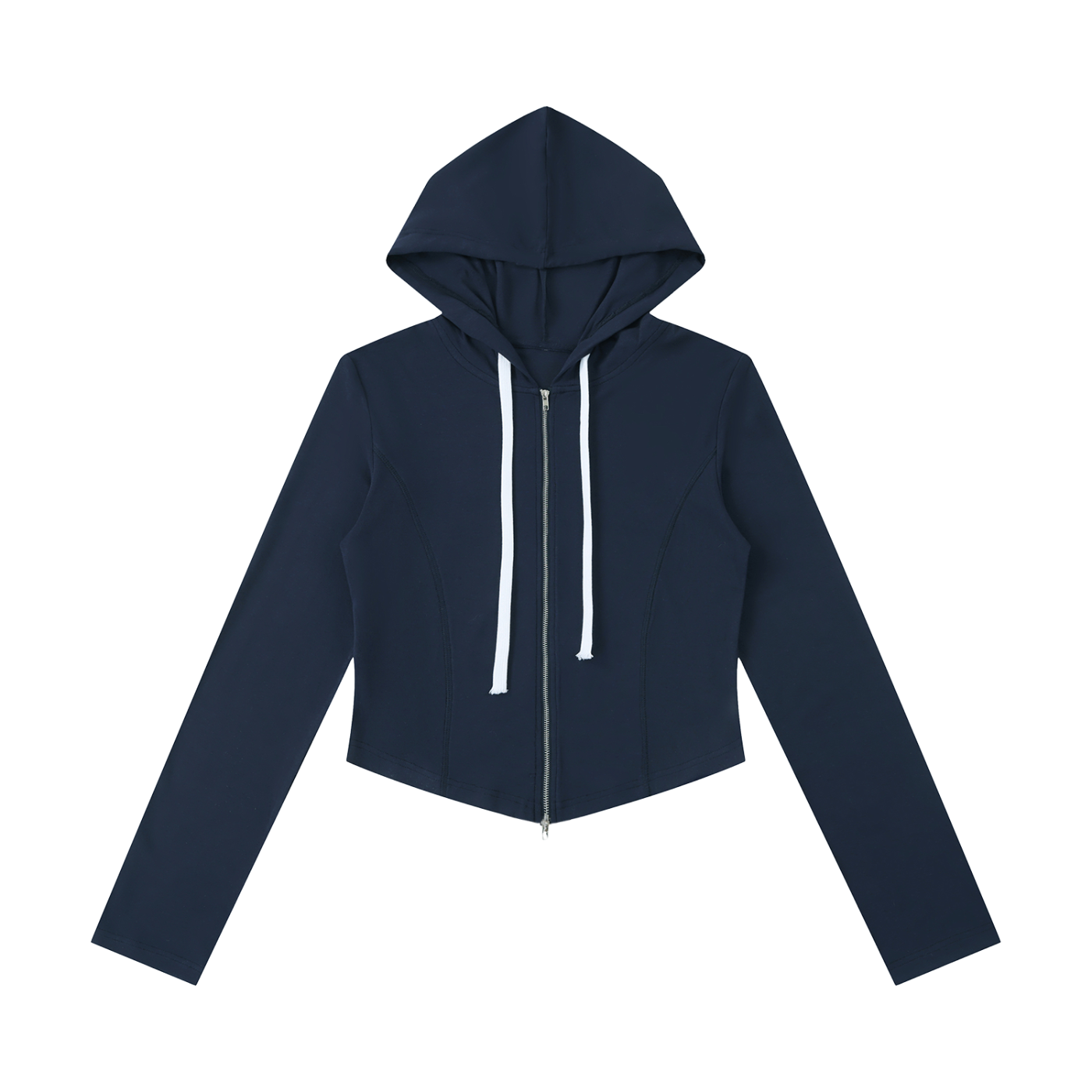 Women's Slim Cropped Full Zip Hoodie