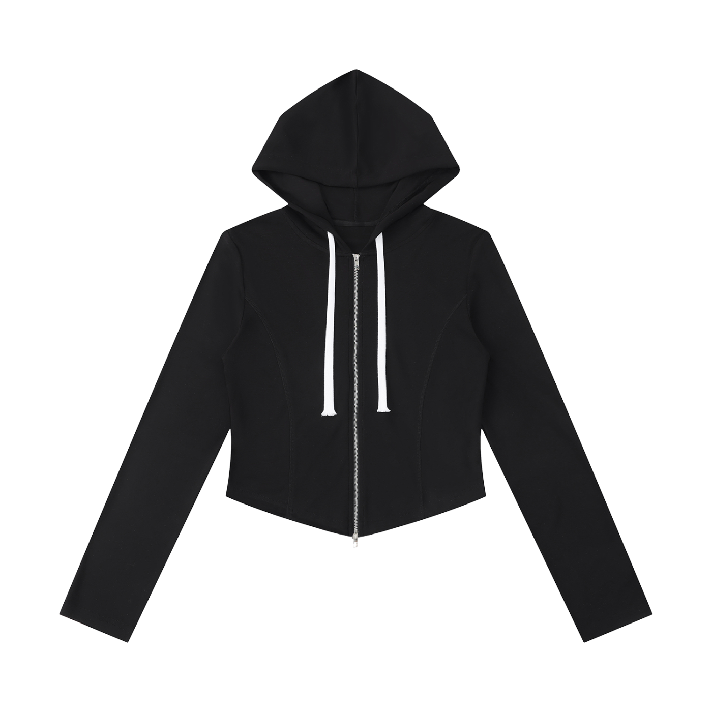 Women's Slim Cropped Full Zip Hoodie