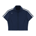 Women's Cropped Full Zip Short Sleeve T-Shirt