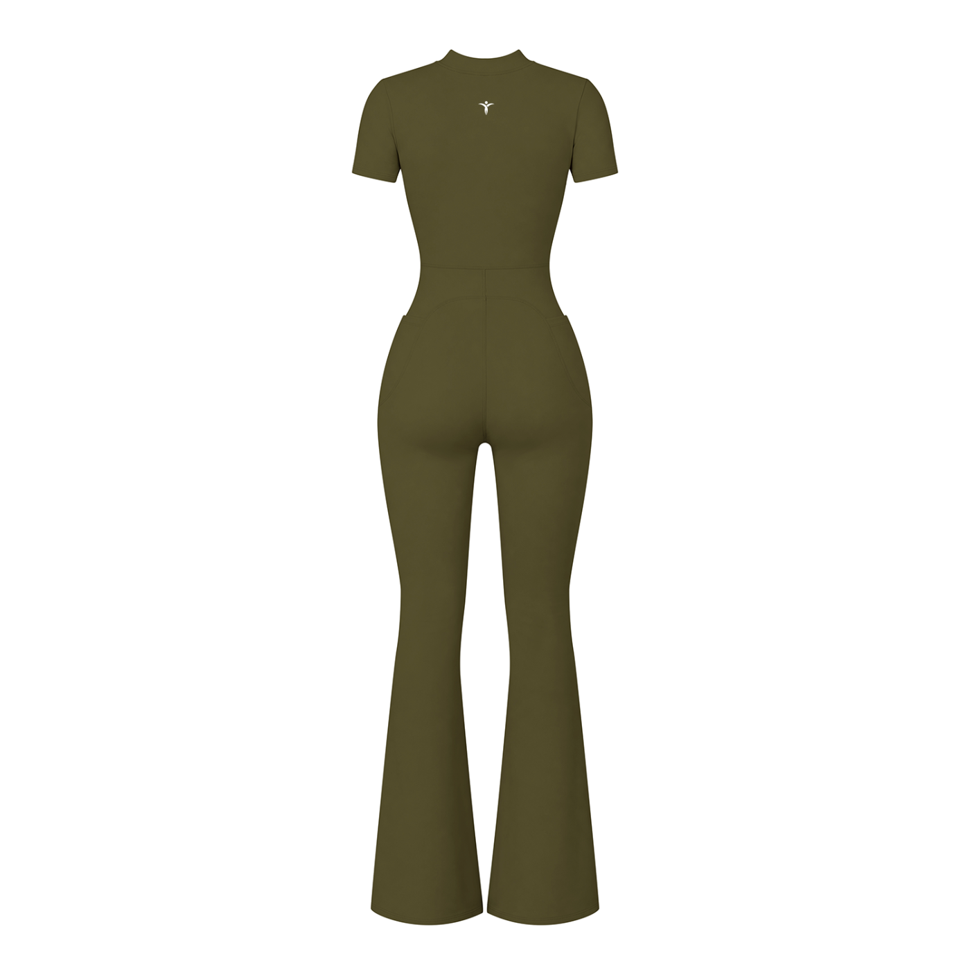 Women’s Tight Flared Leg Quarter-Zip Jumpsuit