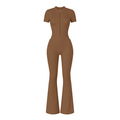 Women’s Tight Flared Leg Quarter-Zip Jumpsuit