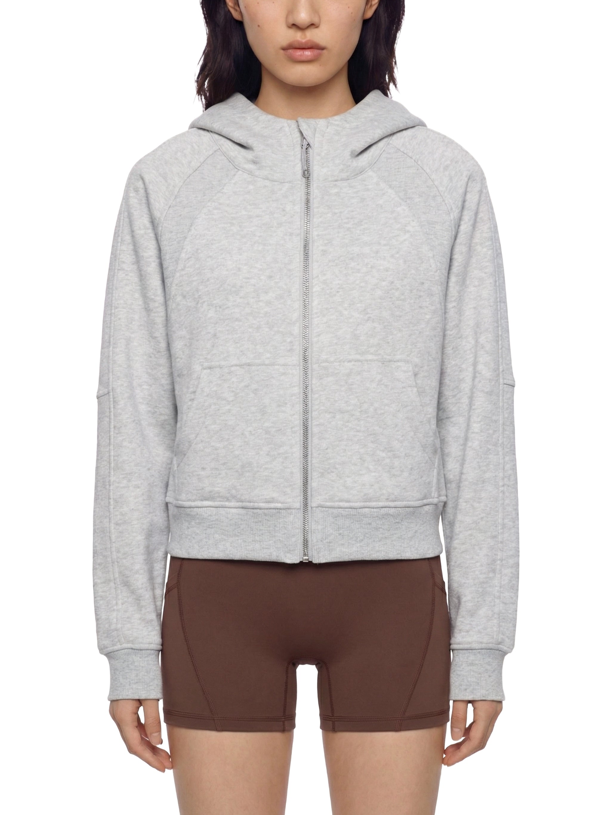 Cropped Zip-Through Hoodie