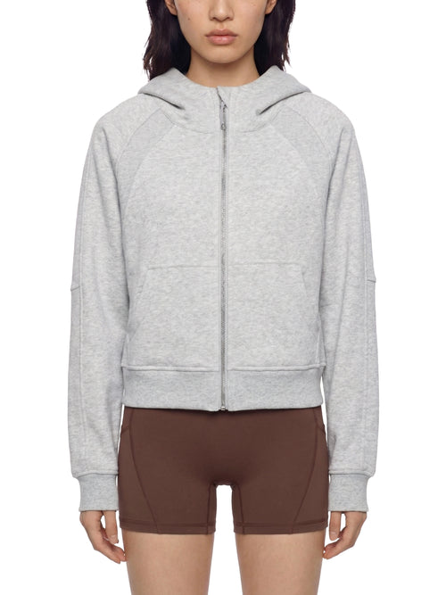 Cropped Zip-Through Hoodie