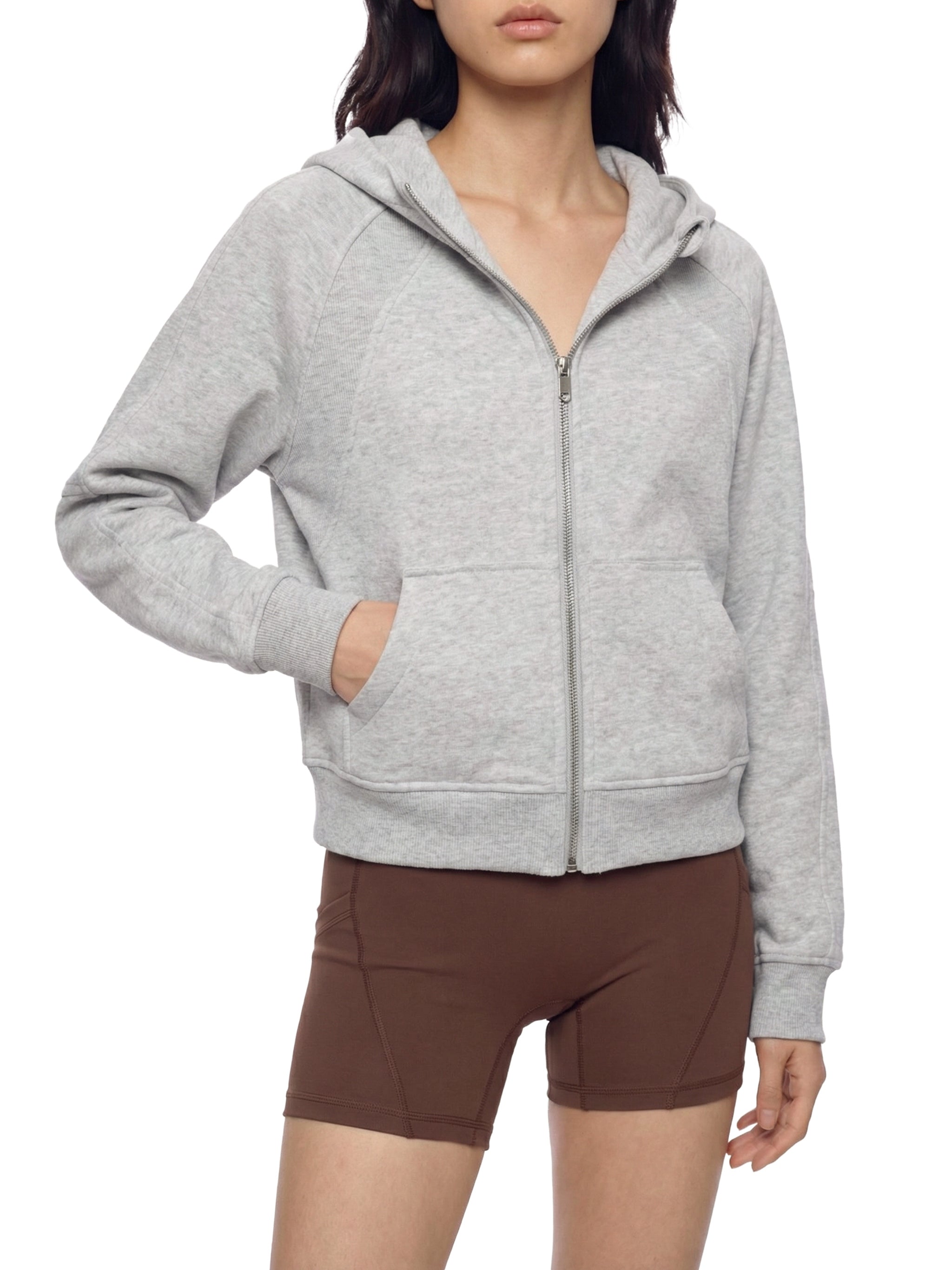 Cropped Zip-Through Hoodie