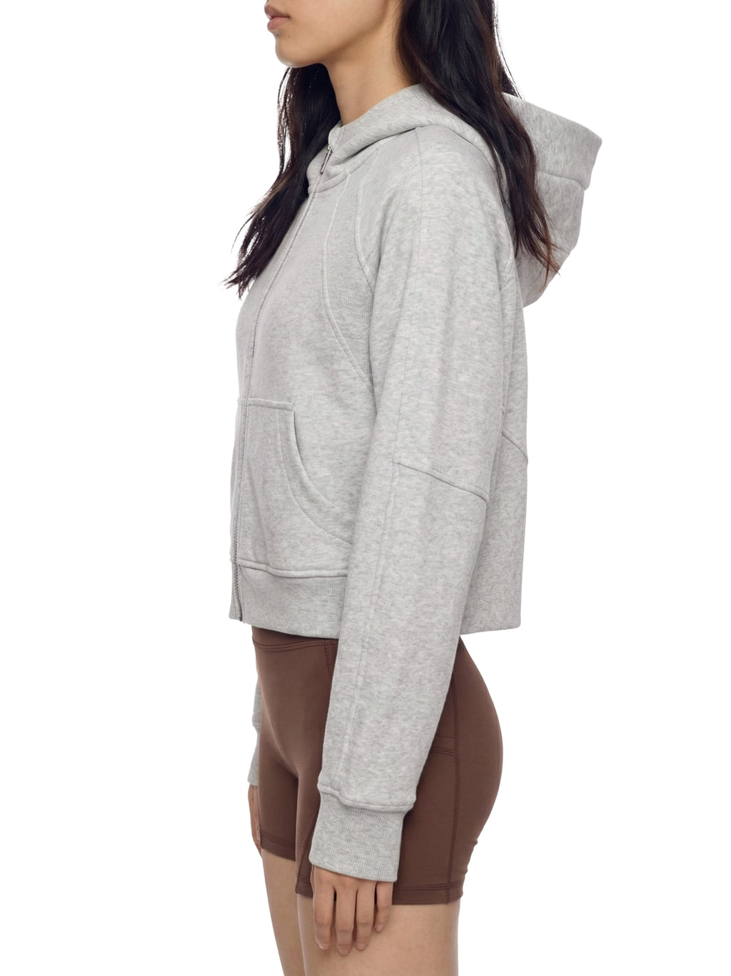 Cropped Zip-Through Hoodie