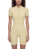 Women's Quarter-Zip Short Sleeve Romper