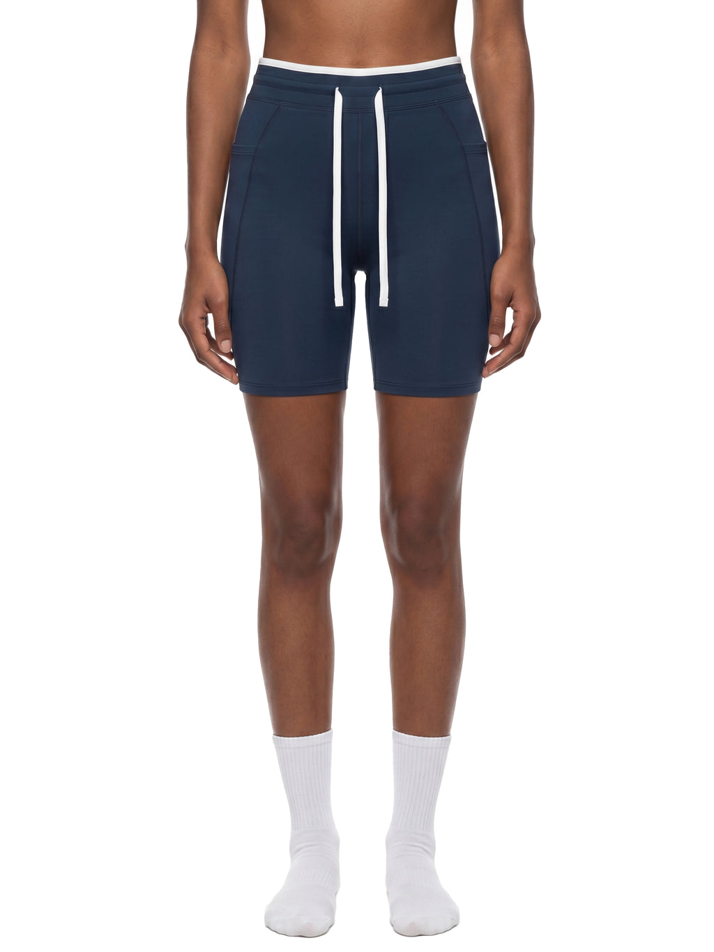 Women's High Rise Color Block Yoga Shorts