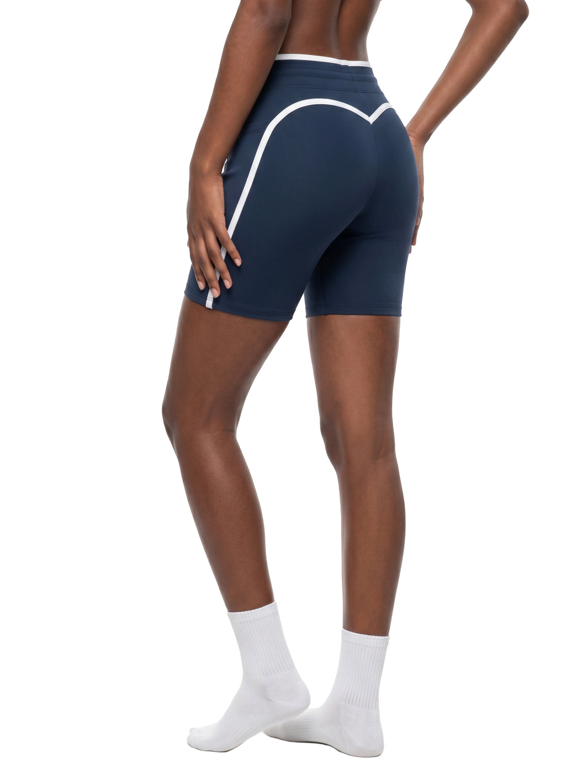 Women's High Rise Color Block Yoga Shorts