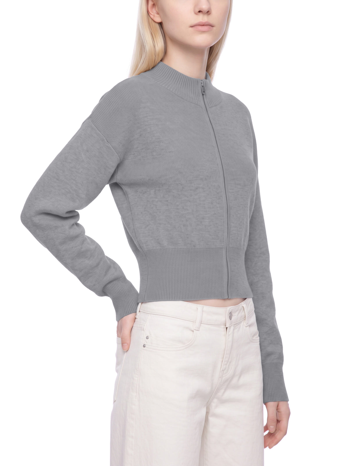 Women’s Mock Neck Zip Up Cardigan