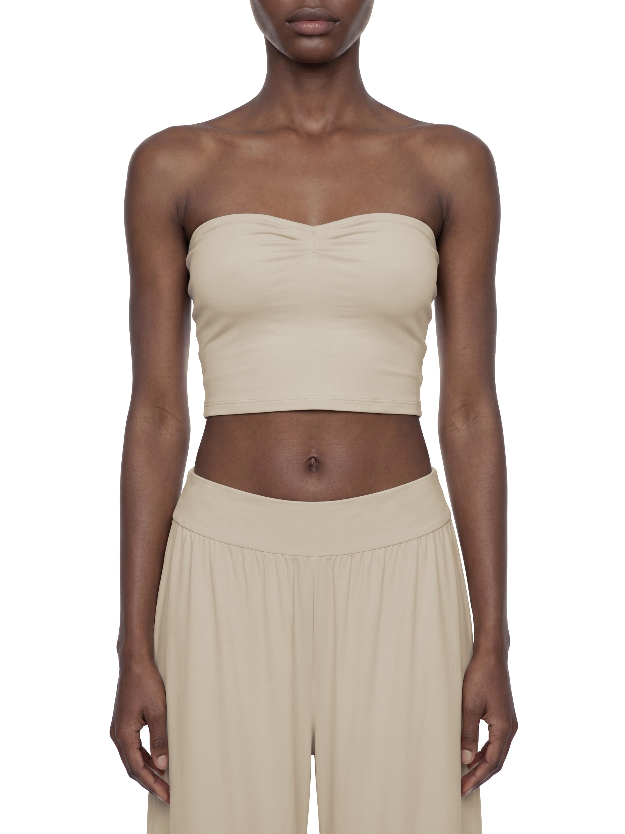 Women's Ruched Cropped Tube Top